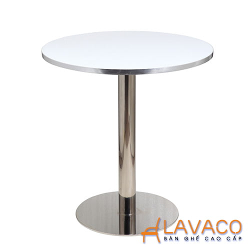 Bàn ăn bàn cafe tròn thân trụ inox ở TPHCM - Lavaco