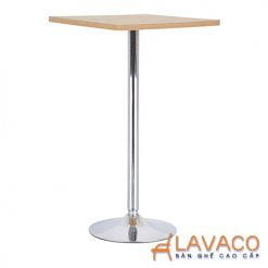 Bàn ăn, bàn cafe vuông mặt gỗ, chân trụ mã T118 – góc 1