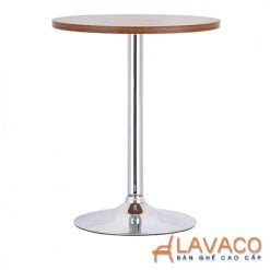 Bàn ăn bàn cafe tròn mặt gỗ, chân trụ mã T102 – góc 2