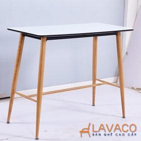 Bàn ăn, bàn cafe 4 chân thép sơn giả gỗ - Mã: 2107B - Lavaco