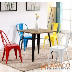 Ghế cafe Tolix màu đỏ nhập khẩu ở TP. HCM mã 303-R – góc 9