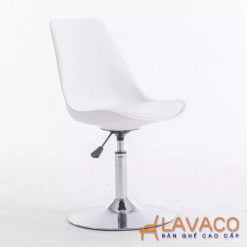 Ghế cafe, ghế ăn nhựa lót nệm chân trụ thấp mã 201L – góc 2