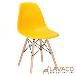 Bộ bàn ăn, cafe cho 6 người gồm bàn T108 0.8×1.2×0.75m và 6 ghế eames nhựa chân gỗ 207 mã T108- 207 – góc 2