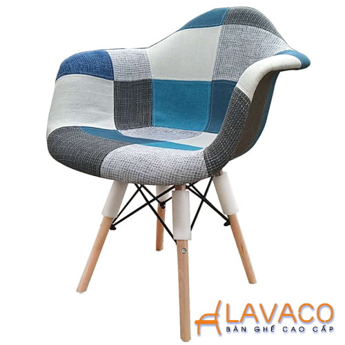 ghế cafe eames có tay bọc thổ cẩm đẹp giá rẻ Ghế cafe Eames Daw nệm bọc vải mã 209TC – góc 2
