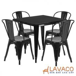 Bộ bàn ghế cafe, bộ bàn ăn tolix 4 ghế ngồi bàn T112S ghế 303 mã T112S- 303 – góc 1