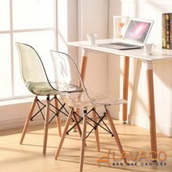 Bộ bàn ghế cafe tiếp khách hiện đại với ghế eames trong suốt Lavaco – góc 9