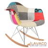 Ghế bập bênh Eames bọc vải Fabric thổ cẩm mã 209A – góc 1