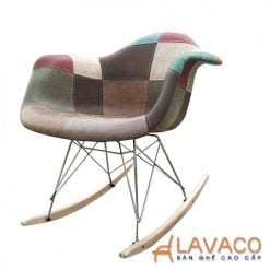Ghế bập bênh Eames bọc vải Fabric thổ cẩm mã 209A – góc 3