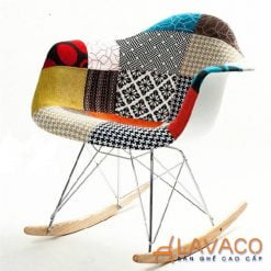 Ghế bập bênh Eames bọc vải Fabric thổ cẩm mã 209A – góc 2