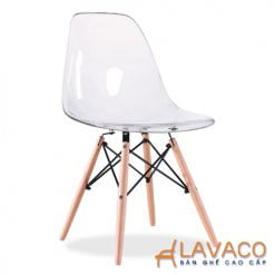 Bộ bàn ghế cafe tiếp khách hiện đại với ghế eames trong suốt Lavaco – góc 5