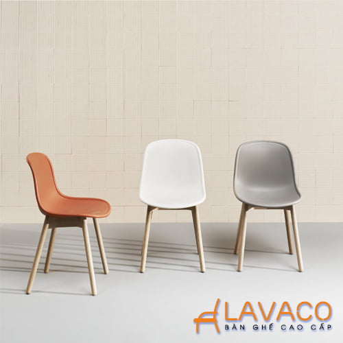 Ghế NEU nhựa chân thép sơn tĩnh điện giả gỗ nhập khẩu - Lavaco