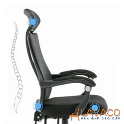 Ghế xoay nệm lưng lưới văn phòng- Mã 510 (Ảnh 2)