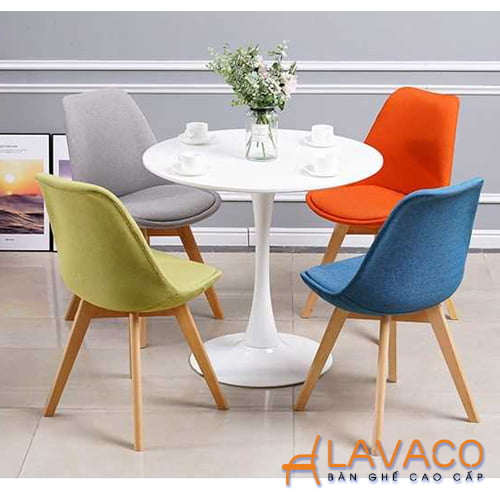 Ghế phòng ăn chân gỗ lưng nệm bọc vải nhập khẩu- Mã: 205E - LAVACO