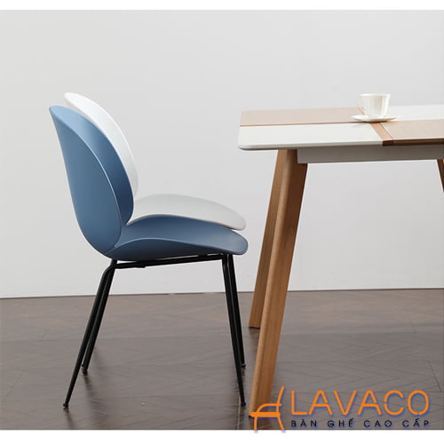 Ghế ăn thân nhựa Beetle hiện đại Bộ bàn ghế tiếp khách văn phòng hiện đại mã T105-4x233A – góc 5