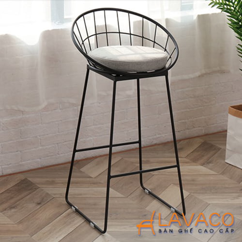 Ghế quầy bếp đảo sắt sơn tĩnh điện lót nệm đẹp Ghế bar, ghế bếp đảo sắt sơn tĩnh điện lót nệm nhập khẩu giá rẻ mã 439 – góc 3