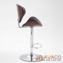 Ghế quầy bar chân trụ cao lưng gỗ bọc nệm hiện đại mã 443 – góc 2