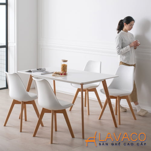 Bộ bàn ăn 4 ghế cho chung cư nhỏ- Mã: T124-4x205 - LAVACO
