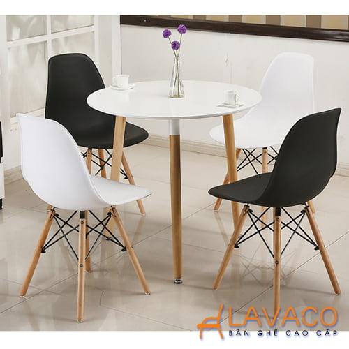 Bộ bàn tròn 4 ghế tiếp khách cho nhà nhỏ- Mã: T105-4x207 - LAVACO
