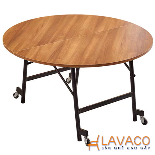 Bàn ăn tròn gấp gọn mặt gỗ cao cấp- Mã: T130 - LAVACO