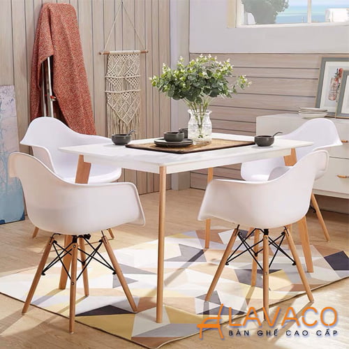 Bộ bàn ăn 4 ghế hiện đại nhập khẩu giá rẻ Lavaco- Mã: T124-4x209 ...
