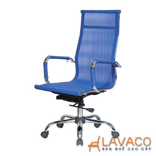 Ghế xoay văn phòng lưng lưới cao- Mã : 503A - LAVACO - ghế xoay văn phòng màu xanh: Giới thiệu chiếc ghế xoay văn phòng lưng lưới cao- Mã : 503A của LAVACO, tự hào với màu xanh đậm nổi bật trên nền lưới tạo ra một không gian làm việc hiện đại và thanh lịch. Thiết kế chắc chắn với đệm ngồi êm ái sẽ giúp bạn thoải mái làm việc suốt cả ngày dài. Sự kết hợp giữa thiết kế và chất lượng tuyệt vời đã tạo ra một sự lựa chọn hoàn hảo cho không gian làm việc của bạn.