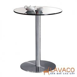 Bàn-cafe-tiếp-khách-mặt-kính-chân-trụ-inox