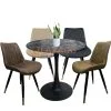 Bộ bàn tròn tulip giả đá 4 ghế bọc da - Mã: T117A-4x269A