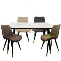 Bộ bàn ăn mặt đá nhập khẩu 4 ghế - Mã: T147-13-4x269A