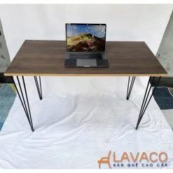 Bàn làm việc khung sắt mặt gỗ