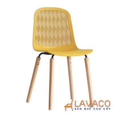 Ghế nhựa chân gỗ hiện đại