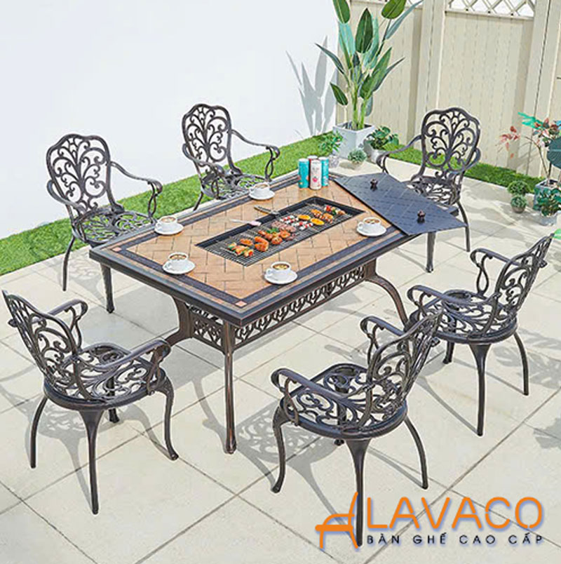 Mẫu bàn ghế nhôm đúc ngoài trời đẹp, bền và sang trọng