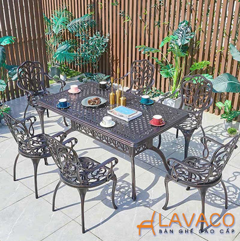 Mẫu bàn ghế nhôm đúc ngoài trời đẹp, bền và sang trọng