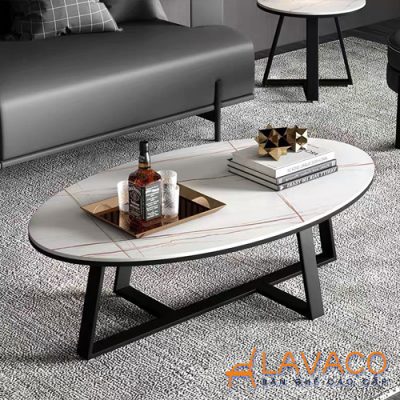 Bàn sofa mặt đá hình Oval mã S738A