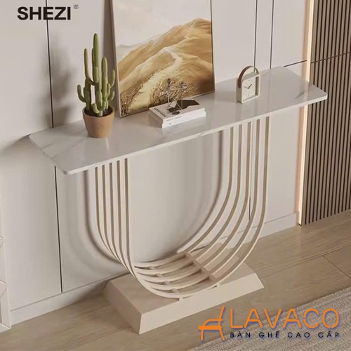Bàn console mặt đá chân sắt sơn tĩnh điện Ban-console-mat-da-chan-sat-son-tinh-dien