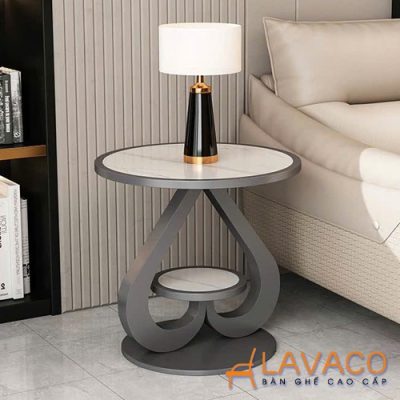 Bàn góc sang trọng mặt đá chân sơn tĩnh điện