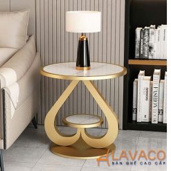 Bàn góc sang trọng mặt đá chân sơn tĩnh điện