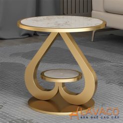 Bàn góc sang trọng mặt đá chân sơn tĩnh điện