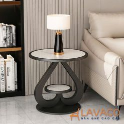 Bàn góc sang trọng mặt đá chân sơn tĩnh điện