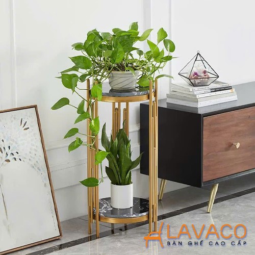 Bàn góc trang trí để chậu cây mặt đá chân sắt hiện đại Ban-goc-trang-tri-de-chau-cay-mat-da-chan-sat-hien-dai