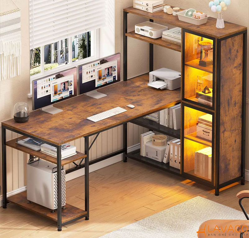 13+ Mẫu bàn làm việc kèm bàn trang điểm đẹp, tiện lợi