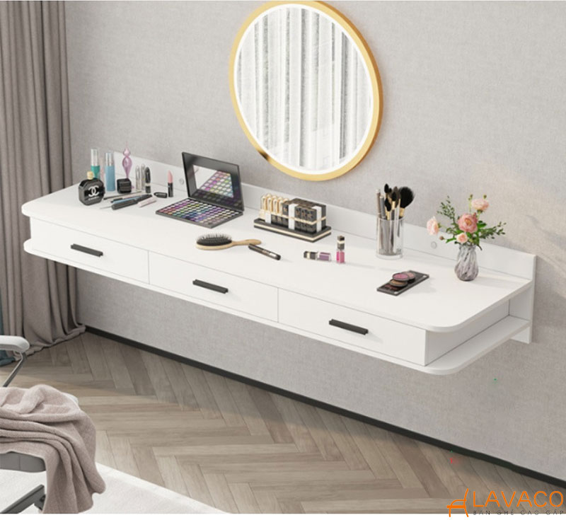 13+ Mẫu bàn làm việc kèm bàn trang điểm đẹp, tiện lợi