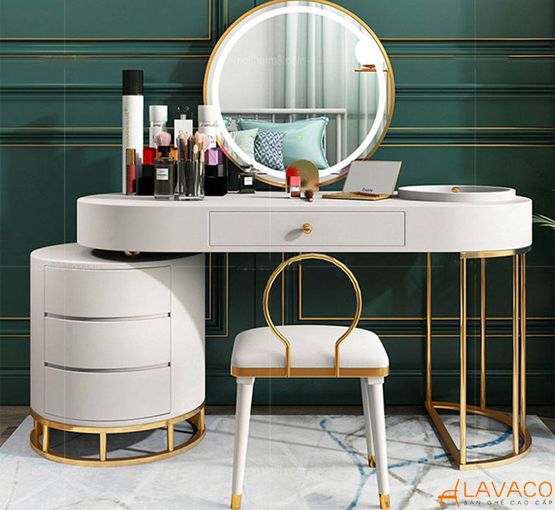 13+ Mẫu bàn làm việc kèm bàn trang điểm đẹp, tiện lợi