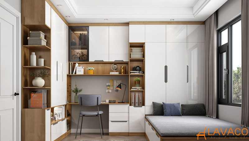 16 mẫu thiết kế phòng ngủ kết hợp phòng làm việc đẹp nhất 2025