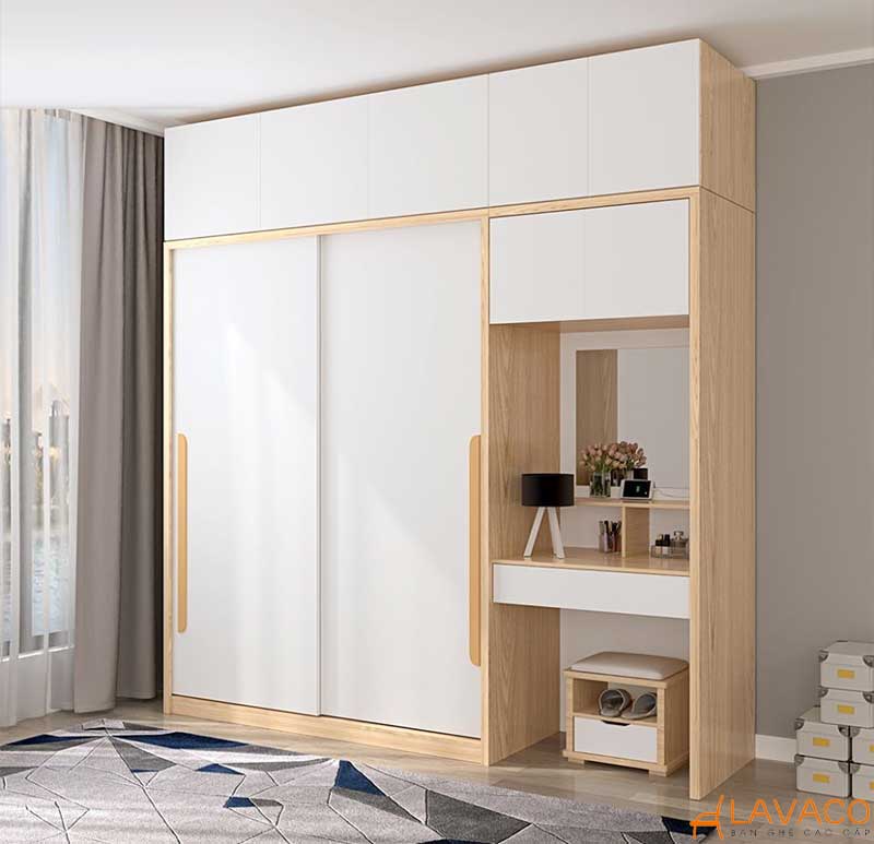 7 mẫu tủ quần áo kết hợp bàn trang điểm đẹp nhất 2025