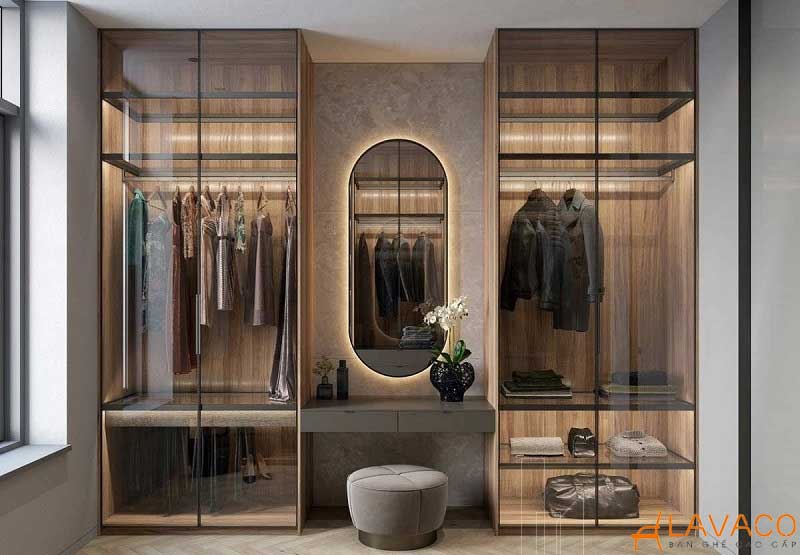 7 mẫu tủ quần áo kết hợp bàn trang điểm đẹp nhất 2025