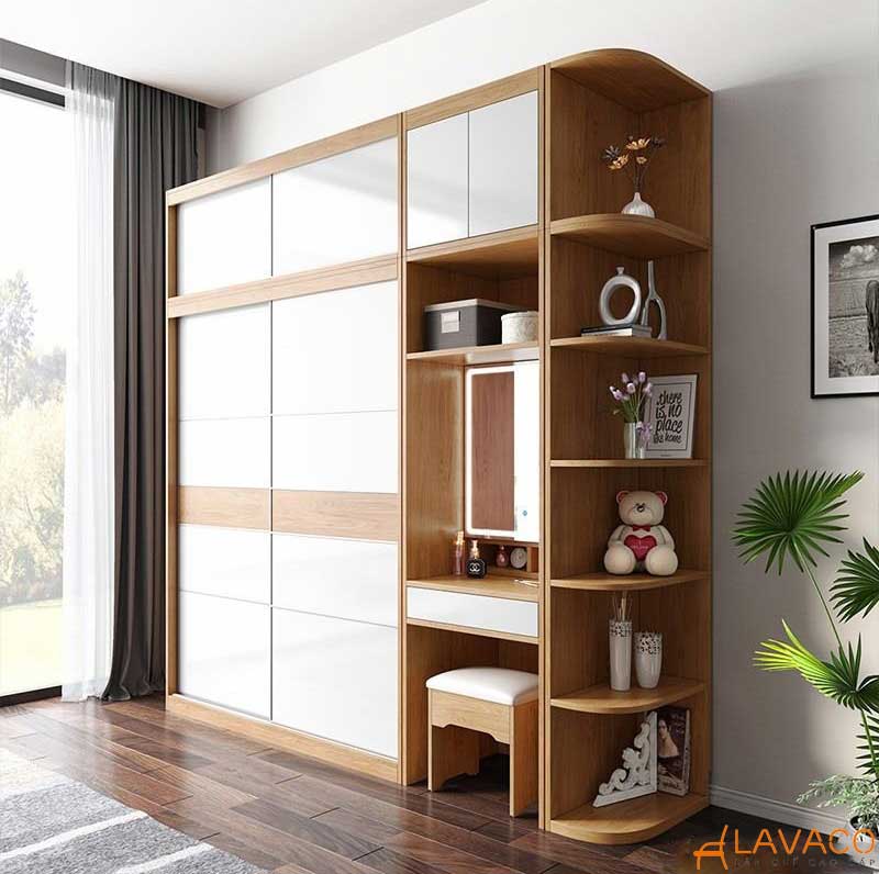 7 mẫu tủ quần áo kết hợp bàn trang điểm đẹp nhất 2025