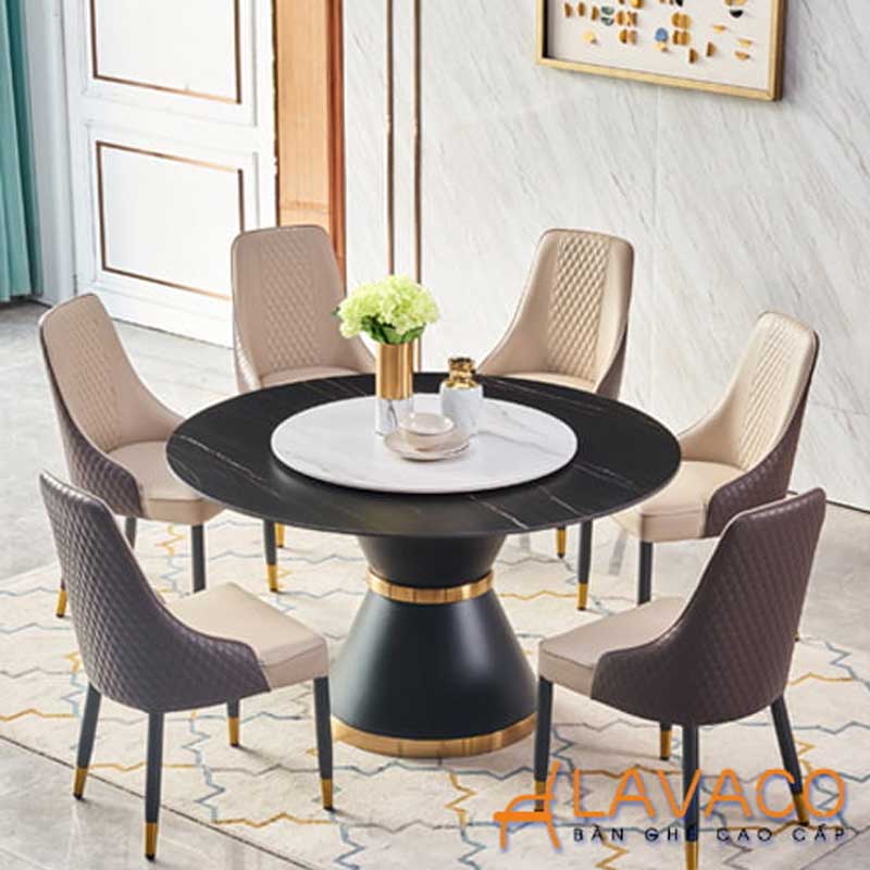 6 mẫu bàn ăn tròn xoay 6 ghế hiện đại, tiện nghi và sang trọng