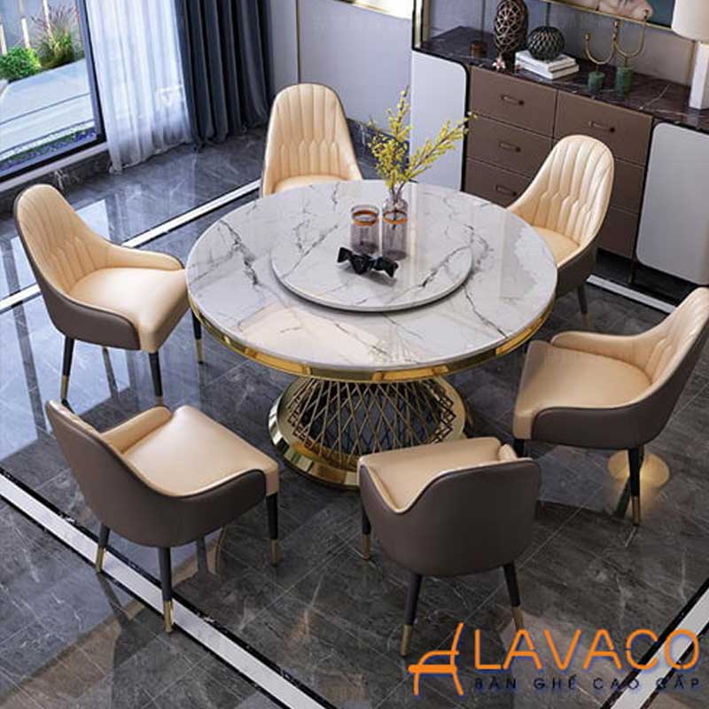 6 mẫu bàn ăn tròn xoay 6 ghế hiện đại, tiện nghi và sang trọng