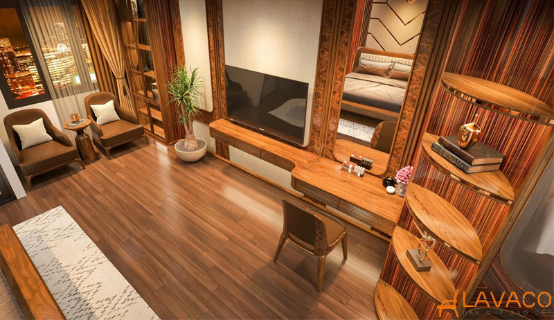 12 Mẫu kệ tivi kết hợp bàn trang điểm thông minh, độc đáo