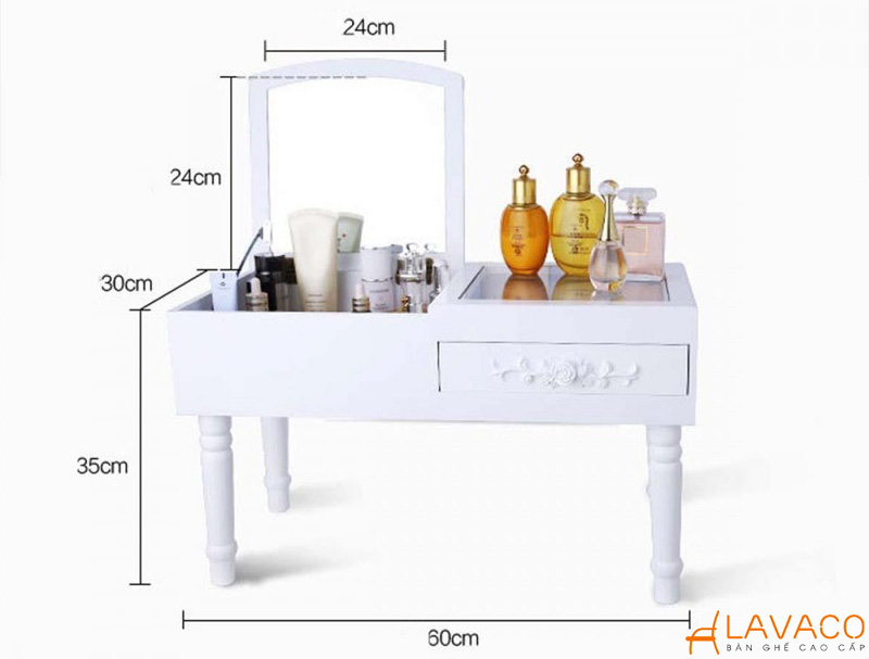Kích thước bàn trang điểm tiêu chuẩn phù hợp không gian